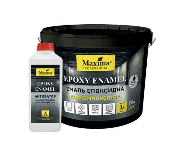 Емаль епоксидна двокомпонентна «EPOXY ENAMEL» ТМ «Maxima PROFESSIONAL» сіра - 3 кг
